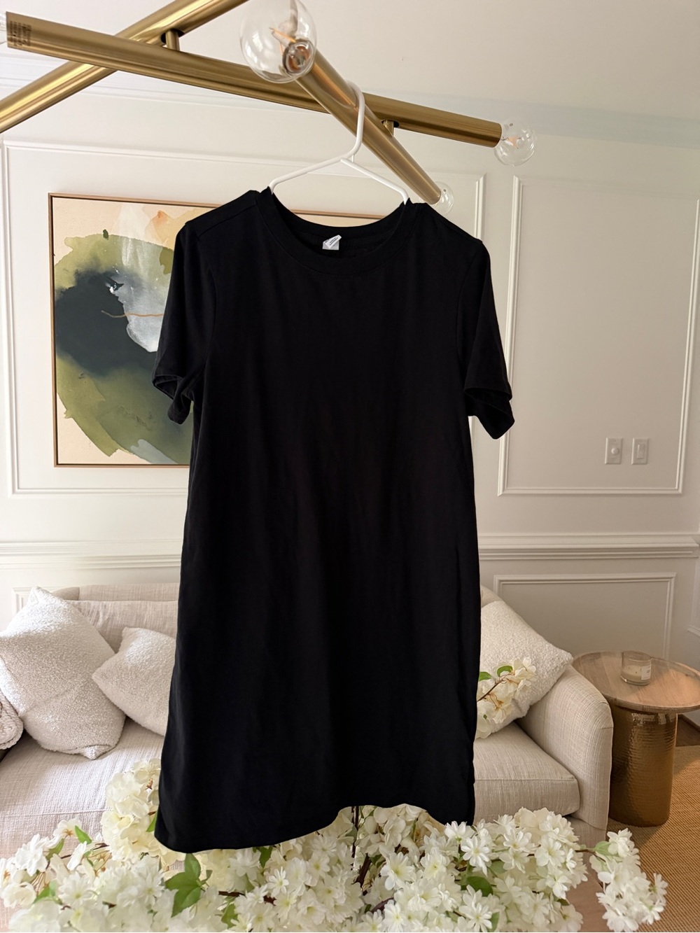Old Navy Black Mini Dress Short-Sleeve Crewneck